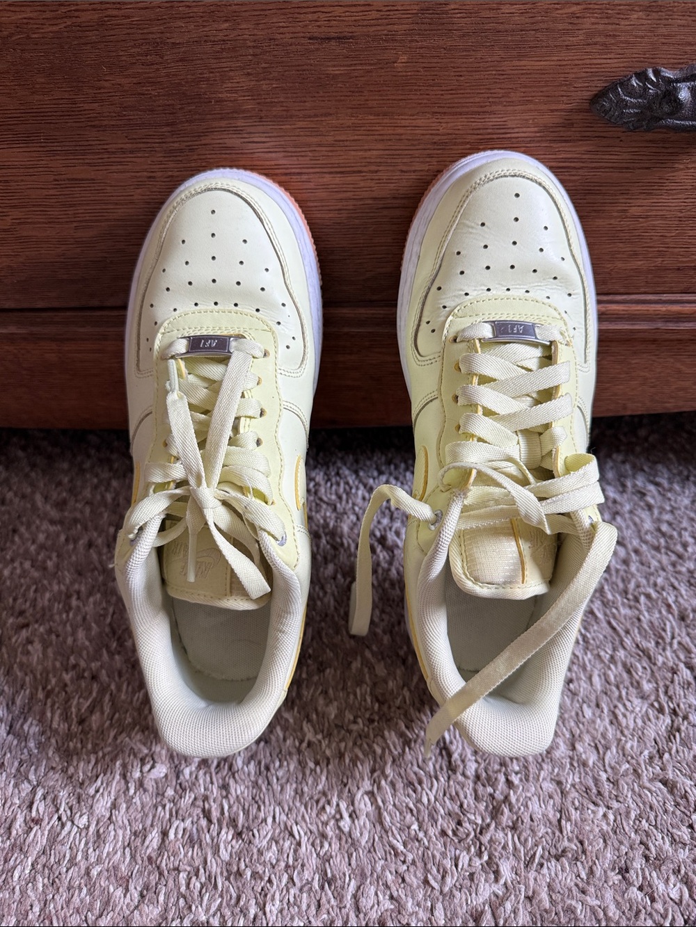 Yellow Nike AF1 Athletic Sneakers